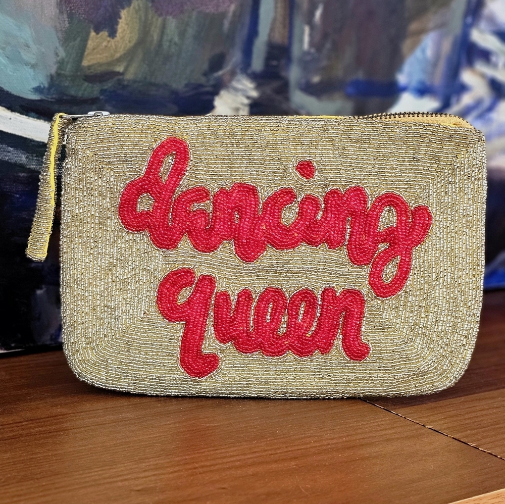 The Jacksons Dancing Queen Gold Beaded Clutch